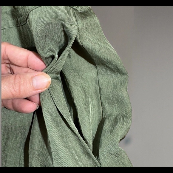 EVERLANE Dress Womens Sz 12 Green Japanese GoWeave Drawstring Pockets Tank Dress - Picture 6 of 11